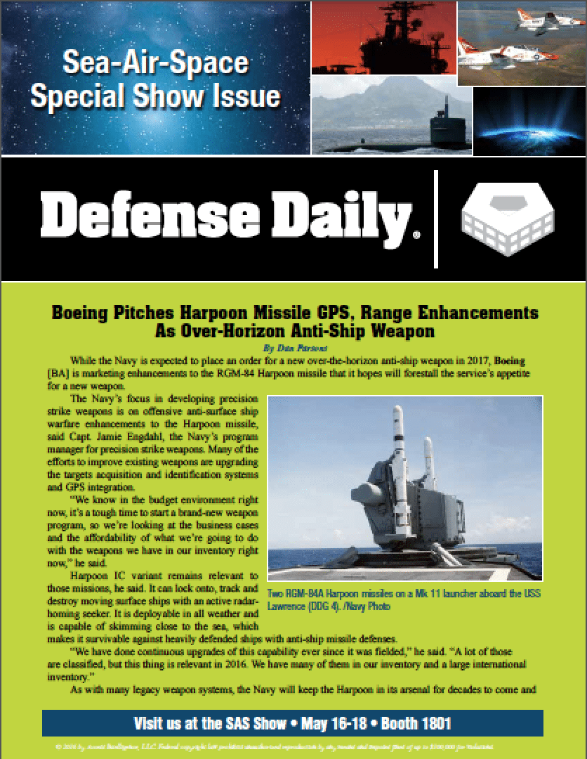 2016 Sea Air Space Show Issue Defense Daily