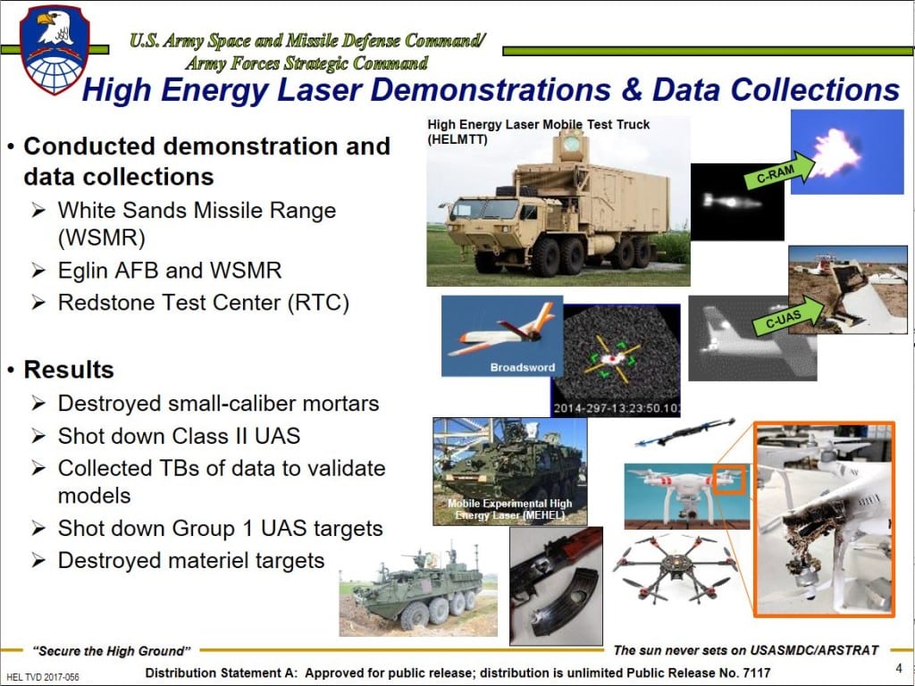 Army Working Up To 100 Kw Laser Weapons Step By Step Defense Daily 8663