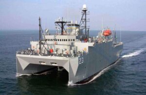 The Military Sealift Command ocean surveillance ship USNS Impeccable (T-AGOS-23) on March 9, 2009. (Photo: U.S. Navy)
