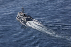 The Seahawk medium displacement unmanned surface vessel steams in the Pacific Ocean during the U.S. Pacific Fleet's Integrated Battle Problem (IBP) 23.1 on May 3, 2023. (Photo: U.S. Navy by Mass Communication Specialist 2nd Class Lake Fultz)