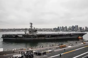 USS Nimitz (CVN 68) arrives in San Diego concluding a seven-month deployment to U.S. 3rd and 7th Fleet areas of operations (AO) on June 28, 2023. (Photo: U.s. Navy by Mass Communication Specialist 2nd Class Madison Cassidy)