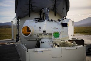 The DragonFire 50 kW laser weapon, produced by MBDA, Leonardo and QinetiQ. (Photo: UK Ministry of Defense)