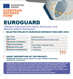 The European Union EUROGUARD, an Estonian-led autonomous surface vessel project from the European Defence Fund. (Image: European Union project description)