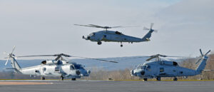 The first three Lockheed Martin Sikorsky MH-60R Seahawk helicopters bound for Greece’s Hellenic Navy await transfer to the U.S. Navy ahead of delivery to Greece in 2024. (Photo: Lockheed Martin)