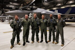 Pilots and Executive team at the arrival of the final three F-35A Lightning II aircraft delivered to the Royal Australian Air Force at No 3 Squadron, RAAF Base Williamtown following Exercise Lightning Ferry 24. (Photo: Australia Ministry of Defense)